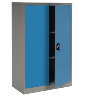 Armario archivador metálico EDIT 2 PUERTAS 140x80x40 cm. Gran capacidad de almacenaje y máxima robustez, color azul