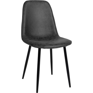 Silla de Confidente NAIPES, en piel color Negro