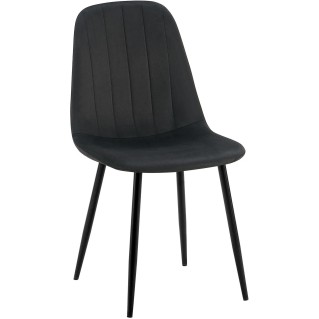 Silla de Confidente AMBRA, en terciopelo color negro