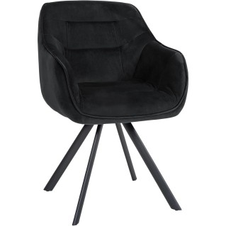 Silla de Confidente CLODIS en Terciopelo color Negro