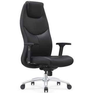Sillón de Oficina SUITER, Elegante y Cómodo, Cuero Negro