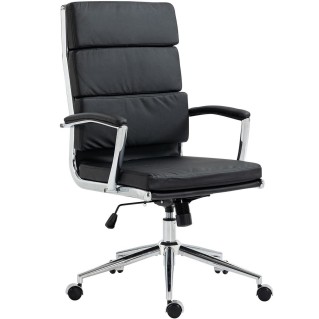 Silla de Oficina TODRA, en Piel, Color Negro
