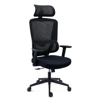 Silla Ergonómica SUPRA, Reposacabezas, Negro