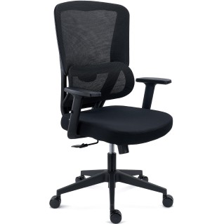 Silla Ergonómica SUPRA, Soporte Lumbar Adaptativo, Negro