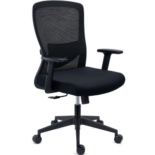 Silla de Oficina NOTE, Soporte Lumbar Ajustable, Negro