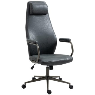 Sillón de oficina FLORENCE, brazos de diseño, en piel negro