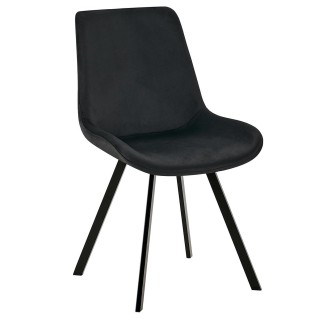 Silla de Confidente UNAMI, en Terciopelo color Negro
