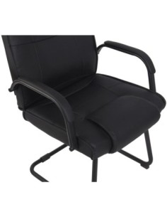 Sillón de oficina PARAGUAY en piel color negro