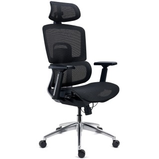 Silla Ergonómica TITAN, Ajustable, Piezas Aluminio, Negro