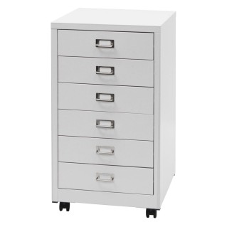 Archivador DONY 6 CAJONES, 40x41x75 cm, en Acero Blanco