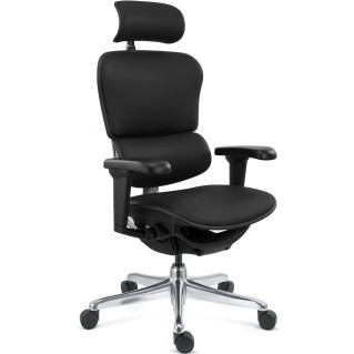 Sillas Ergonómica ERGOULTRA, Máximos Ajustes, En Piel Negra