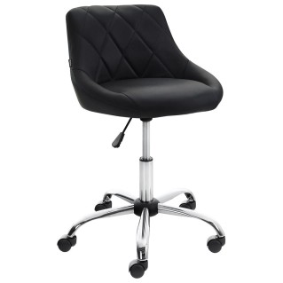 Taburete de Oficina DOVER PIEL, color Negro