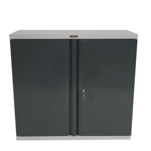 Armario archivador CARIN 2 PUERTAS 84x92x37 cm, gran capacidad y máxima robustez, color gris antracita