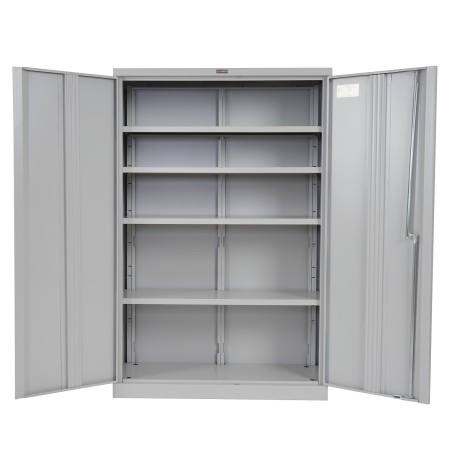 Armario archivador CARIN 2 PUERTAS 140x92x37 cm, gran capacidad y máxima robustez, color gris claro
