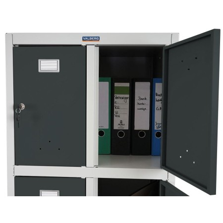 Taquilla BERIT 8 PUERTAS, 183x58x50 cm, gran capacidad con ocho compartimentos individuales y máxima robustez, color gris antrac