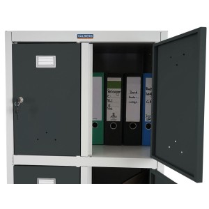 Taquilla BERIT 8 PUERTAS, 183x58x50 cm, gran capacidad con ocho compartimentos individuales y máxima robustez, color gris antrac