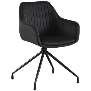 Silla de Confidente TANNER en Terciopelo color Negro