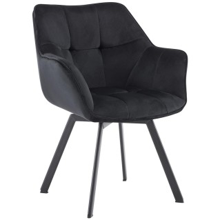 Silla de Confidente SUTTON en Terciopelo color Negro