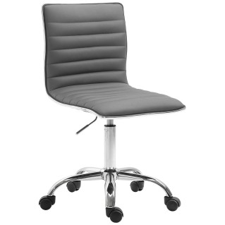 Silla de oficina WANG, diseño original, en piel color gris