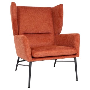 Silla de Confidente CROFT, en Tela color Marrón terracota