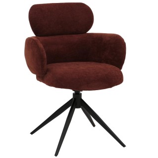 Silla de Confidente LINDEN en Tela color Marrón rojizo