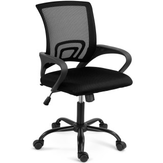 Silla de oficina SEUL BLACK, respaldo en malla transpirable, color negro