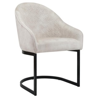 Silla de Confidente TIKA en Terciopelo color Crema