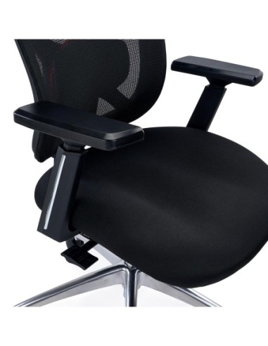 Silla Gaming HAMIL en tela color negro / rojo