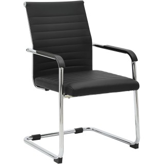 Silla de Confidente LINA en Piel color Negro