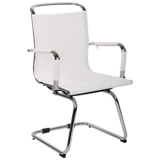 Silla de confidente GOUDA V, en malla transpirable, color blanco