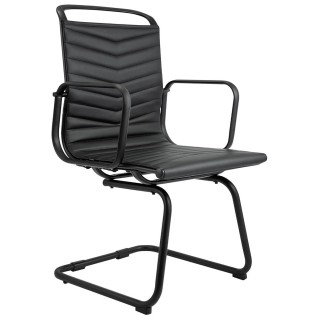 Silla de Confidente NIUTAL en Piel color Negro