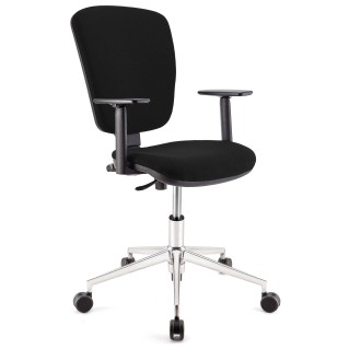 Silla de oficina CALIPSO PRO, respaldo y brazos ajustables, en tela negra