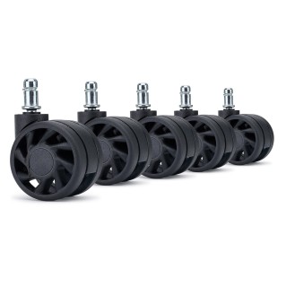 5x Ruedas Sillas Oficina RACE color Negro