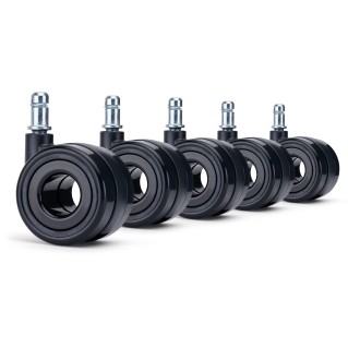 Lote 5 Ruedas para Sillas de Oficina AERO, Gaming, Color Negro