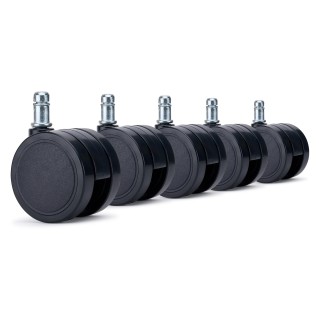 5x Ruedas para suelos Duros, 11x60 mm, modelo LYRA, en color Negro