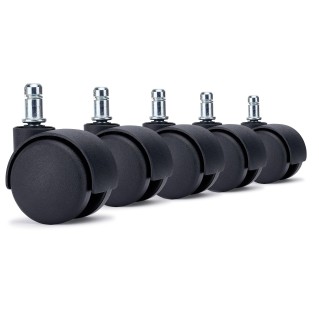 5x Ruedas Sillas Oficina SPIN, 11x50mm, color Negro