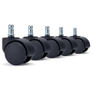 5x Ruedas Sillas Oficina JACK, 11x50mm, color Negro