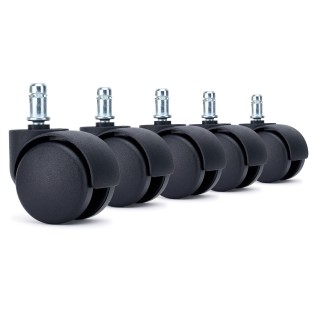 5x Ruedas Sillas Oficina ROLL, 11mm, color Negro