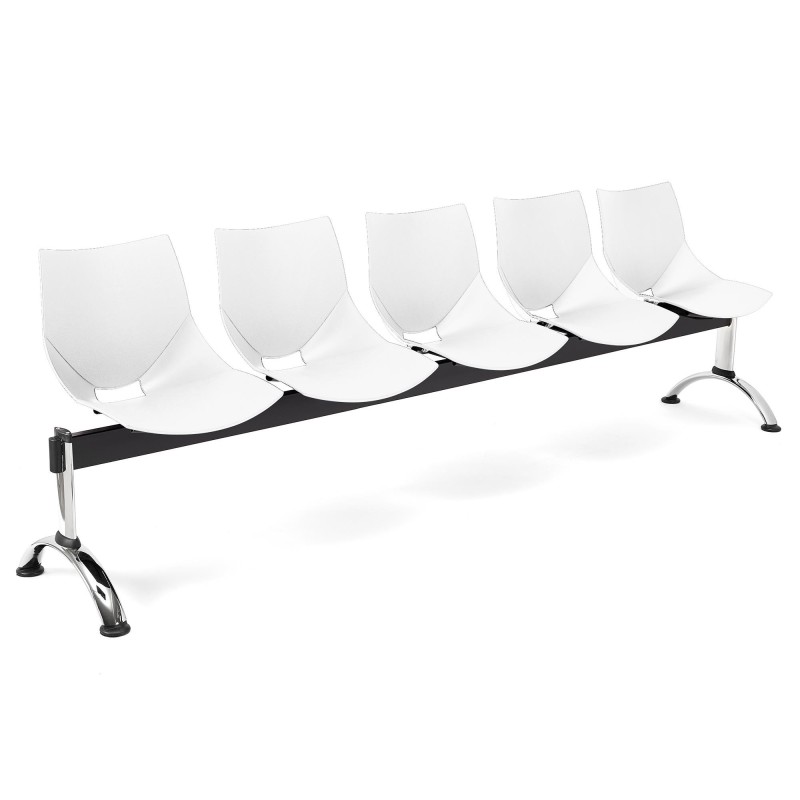 Bancada para recepción 5 asientos AMIR, blanco