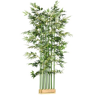 Planta de Oficina ARLI, Bambú Artificial con Maceta de Madera