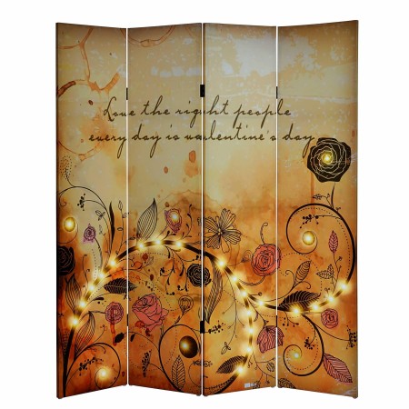 Biombo luminoso estilo FLORES, 180x160x2,5cm, estructura de madera de haya con tapizado de tela en poliester 2