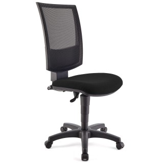Silla de oficina PANDORA SIN BRAZOS, respaldo ajustable, color negro