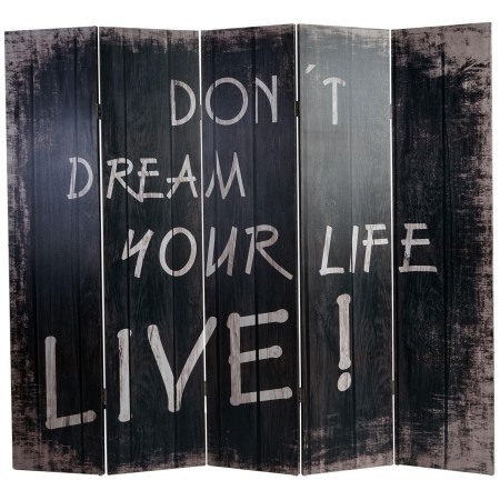 Biombo VINTAGE LETRAS, 180x200x2,5cm, estructura de madera con tapizado de tela en poliester