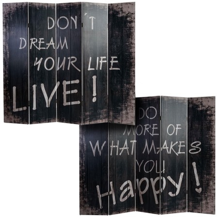 Biombo VINTAGE LETRAS, 180x200x2,5cm, estructura de madera con tapizado de tela en poliester 2