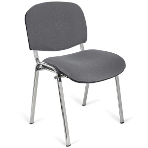 Silla de confidente MOBY BASE, negra con patas cromadas