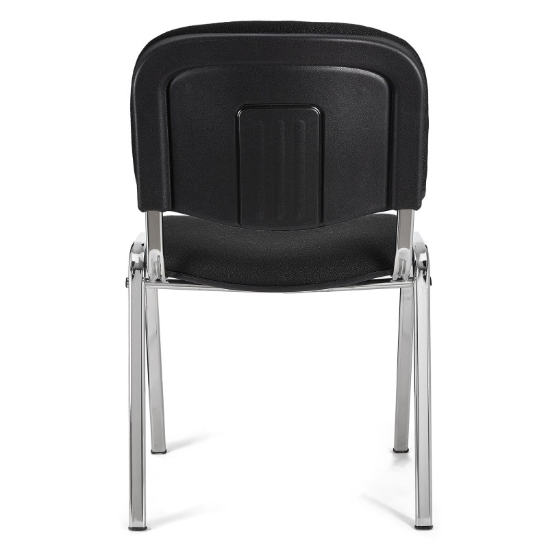 Silla de confidente MOBY BASE, negra con patas cromadas