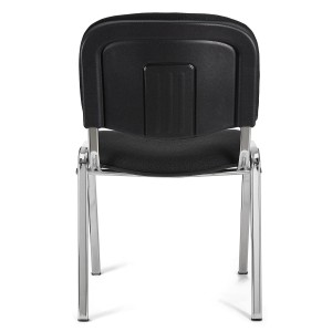 Silla de confidente MOBY BASE, negra con patas cromadas