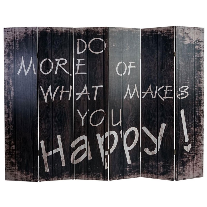 Biombo VINTAGE LETRAS, 180x240x2,5cm, estructura de madera con tapizado de tela en poliester