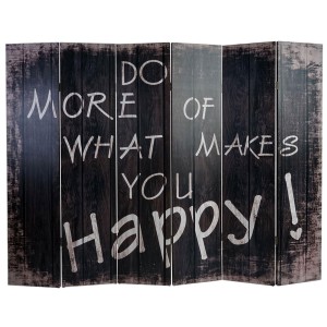 Biombo VINTAGE LETRAS, 180x240x2,5cm, estructura de madera con tapizado de tela en poliester