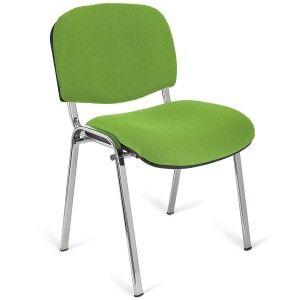 Silla de confidente MOBY BASE, negra con patas cromadas